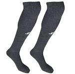 HEELIUM Bamboo Football Knee Length Socks For Men & Women | Odour Free, Superior Grip & Cushioned Base | 3X Softer Than Cotton Stockings, Grey