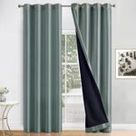 ThinkArtDecor Blackout Curtains 9 feet Long Set of 2, Room Darkening Thermal Insulated Solid Long Door Curtains with Tie Backs, Dark Grey