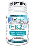 Vitamin D3 1000 IU + Vitamin K2 MK-7 (120 mcg). 150-Day Supply Of Vitamin D3 K2. Organic Coconut Oil Base For Optimal Absorption of K2 D3 Vitamin Supplement (150 Softgels of Vitamin D K2)