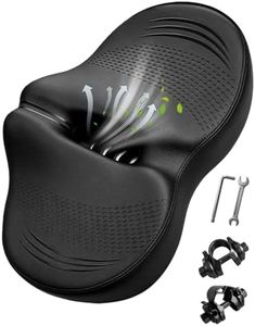 Noseless Oversized Bike Seat Replacement, NEW Comfortable Extra Wide 13.6" Padded Bicycle Seat Cushion for Men and Women, Comfort Bike Saddle for Peloton Bike, Exercise, Cruiser, Mountain Bike(Black)