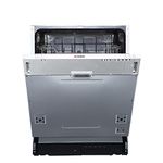 Haden 60cm Built in Dishwasher - 14 Place Settings, Low Water Consumption Dishwasher, Natural Drying - 6 Cycle Options - Dishwasher Integrated with Delay Start