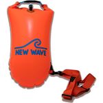 New Wave Swim Buoy for Open Water Swimmers and Triathletes - Light and Visible Float for Safe Training and Racing (Orange TPU Medium-15L)