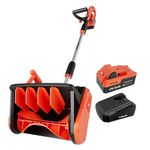 VOLTASK Cordless Snow Shovel, 24V | 13-Inch | 4-Ah Cordless Snow Blower, Battery Snow Blower with Directional Plate & Adjustable Front Handle (4-Ah Battery & Quick Charger Included)