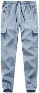 Boys Girls Snow Pants Waterproof Fleece Lined Ski Pants Kids Insulated Winter Hiking Pants Outdoor Softshell with Zipper Pockets(3801SnowBlue12)
