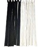 M Fabrics 10 Piece 40cm Invisible Nylon Closed End Zip Zipper for Sewing Tailor Dressmaking White Black