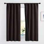 NICETOWN Complete 100% Blackout Curtains, Thermal Insulated & Energy Efficiency Window Draperies with Black Liner, Noise Reducing Drapes for Kids (Brown, 42 inches W by 63 inches L, Double Panels)