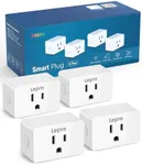 Lepro P1 Smart Plug Mini 15A, Smart Home WiFi Outlet Compatible with Alexa & Google Assistant, Voice/APP Control, Safety Lock, Timer & Group Controller, 2.4G WiFi Only, UL & FCC Certified, 4 Pack
