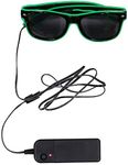 Dress Up America Light Up LED Party Glasses - Glow Sunglasses for Kids and Adults - Available in 4 Flashy Colors: Red, Yellow, Green, and Blue (Green)