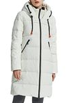 Orolay Women's Thickened Down Coat Puffer Jacket Ladies Hooded Coat for Winter White M