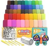 Air Dry Clay for Kids & Adults - Magic Modeling Clay Kit: 50 Vibrant Colors, 100 Googly Eyes, Soft & Safe Material - Creative Fun Arts and Crafts Set