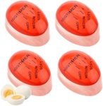 4 Pack Egg Timer for Boiling Eggs,Color Changing Indicator Hard Medium Soft Boiled Eggs Safe Durable Kitchen Aid hat Changes Color When Done Egg Timer No BPA Gift and Home Use（Red）