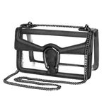 Joryin Clear Bag for Women Clear Bags Stadium Approved Shoulder Bag Crossbody Bag Small Clear Purse Chain Handbag, Black