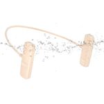 RALYIN Bone Conduction Swimming Headphone, Underwater Music MP3 Player, IPX8 Waterproof Headphones Built in 8GB Memory Open Ear Earphones Wireless Bluetooth Headset for Swimming Diving (Ivory)