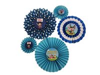 PRETTY UR PARTY Paw Patrol Paper Fans Decorations Set, Chase Party Hanging Paper Fans, Paw Patrol Party Supplies, Paper Flowers for Birthday Decorations, Décor for Home, Festivals – Pack of 6