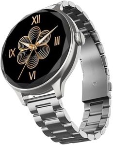 Noise Diva Smartwatch for Women with Diamond Cut Dial, Glossy Metallic Finish, AMOLED Display, New Metal Straps, 100+ Watch Faces, Female Cycle Tracker Smart Watch for Women (Metallic Silver)