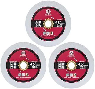 FOCSTOL Diamond Glass Cutting Disc - 3pcs 4.5''(115mm) Diamond Saw Blade for Glass Jade Crystal Wine Bottle for Angle Grinder Arbor 7/8'' x 5/8''