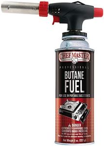 Chef Master Butane Torch Lighter, Refillable Kitchen Torch, Cooking Torch, Adjustable Flame for Creme Brulee, Desserts, BBQ, Crafts, Soldering, Indoor & Outdoor Use - Butane Not Included Model 90022