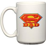 SUPER DAD - 15 oz Mug - Happy Fathers Day by BeeGeeTees®