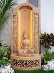 EXPLEASIA Slate Buddha 4ft Water Fountain for Home, Office, Garden | Housewarming Item |Water Fountain Indoor Home Decor (Beige)