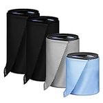 ECO-FUSED Camera Lens Pouches - Microfiber Lens Cloth Bag - 4 Pack - Soft Camera Wraps for Multi-Sized Lenses and Accessories - Camera Bag Inserts - Home Travel Photography (Black/Gray/Blue)