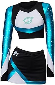 Maddy Perez Cheerleader Uniform Women's Crop Top with Mini Skirt Set School Girls Musical Sports Team Suit-XS