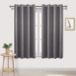 DWCN Blackout Curtains for Bedroom - Thermal Insulated Light Blocking Eyelet Window Curtains for Living Room 55 x 69 inch Length，Grey，2 Panels