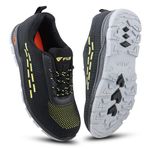 FUEL Armour-1-DD ISI Marked Comfortable Industrial Safety Shoes with Strong Knitted Upper & Rubberized PVC Single Density Sole with 140J Energy Absorption Shoes for Men (Black,9)