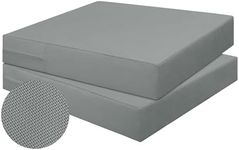 Easy-Going Patio Chair Cushion 24 x 24 Inch Set of 2 Durable Textilene Outdoor Seat Cushions for Patio Furniture Fade Resistant Garden Sofa Couch Chair Pads, Grey