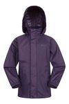 Mountain Warehouse Pakka Kids Waterproof Jacket - Wind Resistant, Lightweight,Breathable Rain Coat for Girls & Boys, Packaway Bag - For Rain, Autumn, Winter Dark Purple Teen Size 13 Years