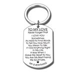 to My Love Keychain Gift for Husband Wife Anniversary Valentines Day Birthday Boyfriend Girlfriend Jewelry for Soulmate Lover Him Her Women Men Best Friend Family