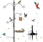 BOJOVOXA Bird Feeding Station Kit, 91'' Bird Feeder Pole Outdoors, Anti-Rollover Design, Easy Installation, Planter Hanger with Metal Suet and Bird Bath for Bird Watching, Attracting Wild Birds