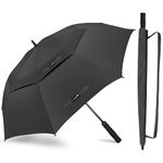 ZOMAKE Extra Large Golf Umbrella Windproof 72 Inch - Grand Parapluie de Golf Automatic Open Oversize Umbrella Double Canopy Vented Men's Golf Umbrellas for Rain Stick Umbrellas(Black)