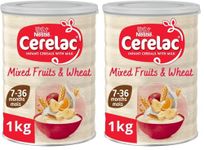 Cerelac Mixed Fruits & Wheat Infant Cereal with Milk 1kg | from 7 months+ | Baby Cereal (Pack of 2)