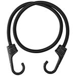 32-Inch Bungee Cords with Hooks Heavy Duty Tarp Tiedown Cord Kayak Bungee Cord Stretch String Rope Black,1 Piece