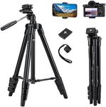 Fotopro Camera Phone Tripod, 50 inch Aluminum Lightweight Tripod for Travel,360 Degree Panoramic Shooting Tripod with Bluetooth Remote and Phone Holder Load up to 4.4lb/2kg