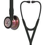 3M Littmann Cardiology IV Diagnostic Stethoscope, 6165, More Than 2X as Loud*, Weighs Less**, Stainless Steel Rainbow-Finish Chestpiece, 69 cm (27") Black Tube, Stem, and Headset