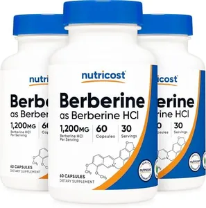 Nutricost Berberine HCl 600mg, 60 Vegetarian Capsules - Gluten Free & Non-GMO (3 Bottles)