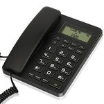 Uvital Corded Landline Phones for Home/Hotel/Office, Desk Corded Telephone with Display and Adjustable Volume, Support Music on Hold, Speakerphone, DND and Calculator Function