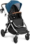 Mockingbird Single-to-Double Stroller 2.0 - Modular Full-Size Baby Stroller for 1, 2 or 3 Kids - Includes Cup Holder - Sea