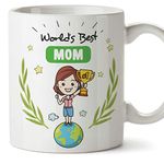 MUGFFINS Mum Mug - World's best Mum - Coffee Mummy Mug for Breakfast Mothering Sunday/Birthday Presents for Mum/Ceramic 11 oz