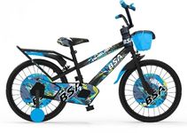 BSA Ambush Cycle with Fat Tyres BMX Frame Design Spoke Covers and Sporty mudguards with Stylish Choice for Adventurous Kids. (Blue, 20t)