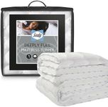 Sealy Deeply Full Mattress Topper - Soft Luxury Thick Mattress Pad with Premium Hollowfibre Fibadown Fibres, Breathable Mesh Sides and Elasticated Straps Designed to Transform Your Mattress, King