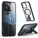 ESR for iPhone 16 Pro Case with Kickstand, Compatible with MagSafe, Magnetic Case for iPhone 16 Pro, Fully Adjustable Flickstand, Military-Grade Protection, Shockproof Case, Boost Series, Clear Black