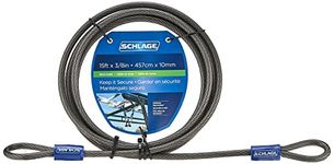 Schlage Flexible 3/8 inches Steel Looped Security Cable, 15’ (3/8 inches)