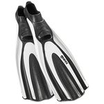 Mares Italian Designed Avanti Superchannel Full Foot Fins - Ideal Fin for Scuba Diving and Freediving (White, 5-6)