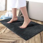 Flooring India Co Rectangular Bathmat 2500 Gsm Super Soft Microfiber Anti Skid Slip Water Absorbent Machine Washable Newman Mats For Bathroom,Kitchen,Entrance(Anthra,60X90 Cm,Pack Of 1)