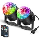 [2-Pack] Disco Ball DJ Party Lights Sound Activated with Remote Control Strobe Lamp 7 Modes Stage Light for Home Room Dance Parties Karaoke Halloween Christmas Birthday Decorations