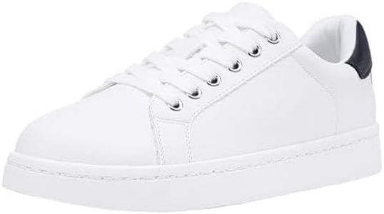 Vepose Women's 8003 Fashion Lace Up Comfortable Casual Tennis Sneakers,White,Size 6M US(CJY8003 White Black 06)