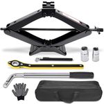Mirren Car Jack - Max 2 Ton(4,409lbs),Scissor Lift/Floor Jacks with Saving Effort Ratchet Handle，Universal Car Emergency Tool for Auto/SUV/Mpv (Car Scissor Jack - Max 2 Ton(4,409lbs))
