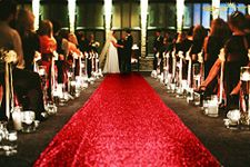 ShinyBeauty Red Aisle Runner-4FTx15FT-Sequin Aisle Runners Carpet Aisle Runner Outdoor Bridal Aisle Runner Glitter Aisle Runner for Wedding Ceremony (4FTx15FT, Red)